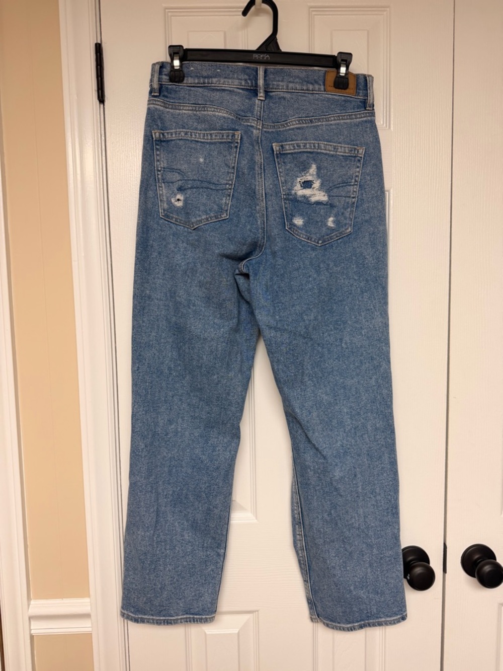 AE Highest Rise 90s Boyfriend Jeans Distressed Light Wash High Rise Baggy - Picture 7 of 12